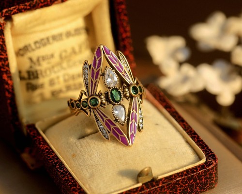 Ring golden antik einstellbar - ring,