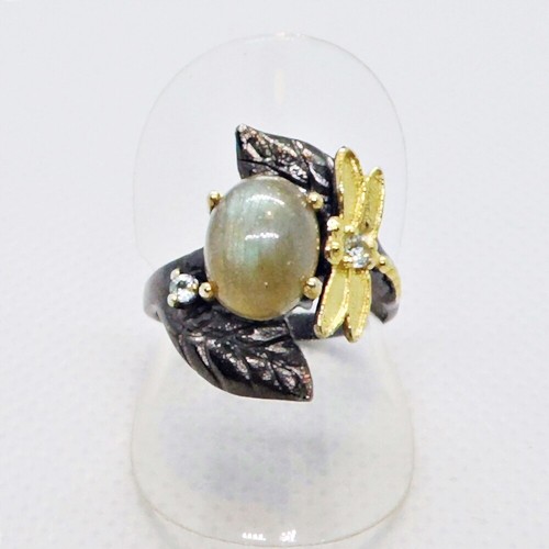 Labradorit topas ring - labradorit,