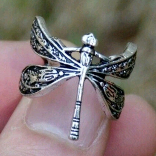 Silberfarbener ring libelle - silberfarbener,