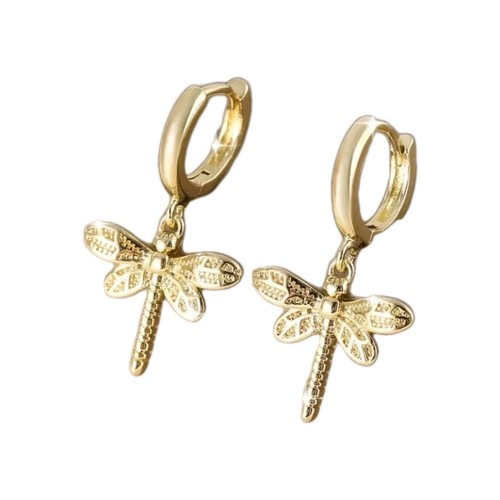 Goldene libellen ohrringe - libellen-,